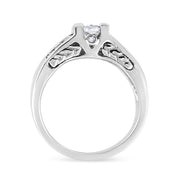 Bids.com 14K White Gold 1 1/4 Cttw Princess Cut Diamond Channel Set Engagement Ring (H-I Color, SI1-SI2 Clarity) - Ring Size 7 Rings