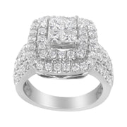 Bids.com 14KT White Gold Round and Princess Diamond Ring (2 1/4 cttw, H-I Color, SI1-SI2 Clarity) Rings