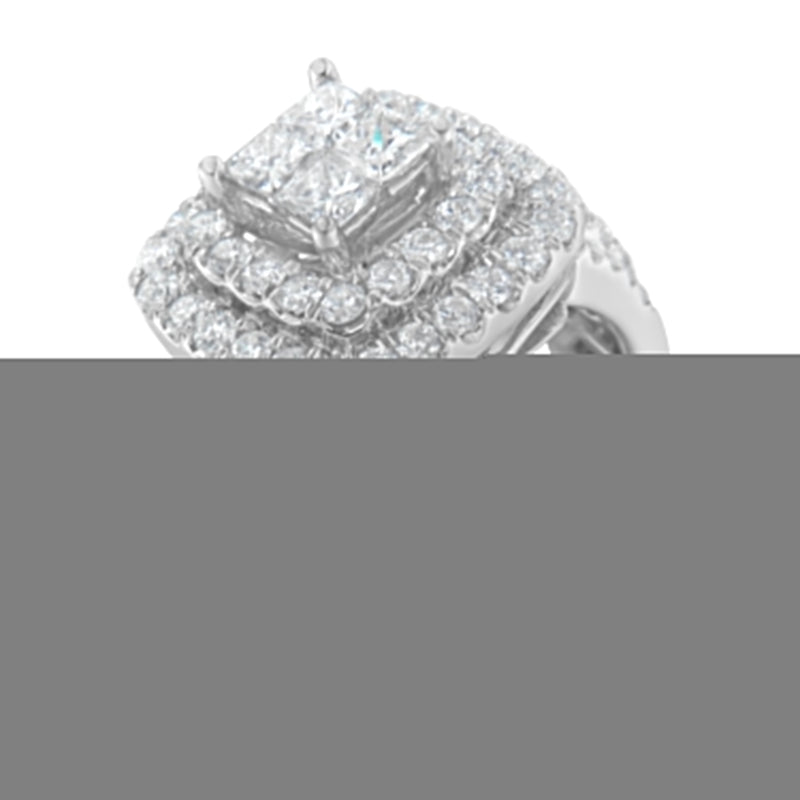 Bids.com 14KT White Gold Round and Princess Diamond Ring (2 1/4 cttw, H-I Color, SI1-SI2 Clarity) Rings