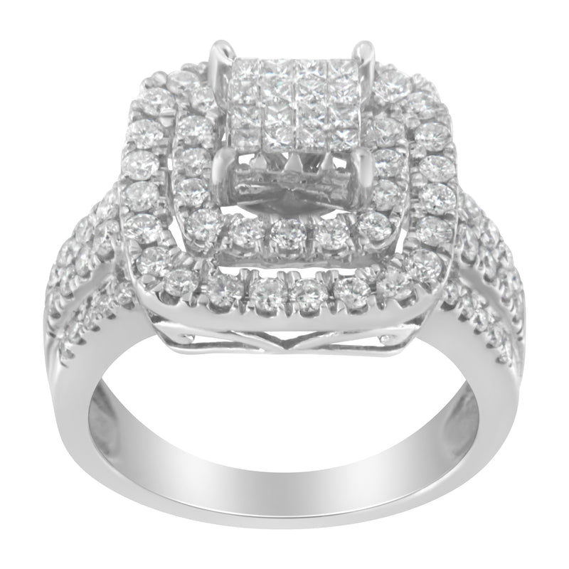 Bids.com 14KT White Gold Diamond Cocktail Ring (1 1/2 cttw, H-I Color, SI2-I1 Clarity) Rings