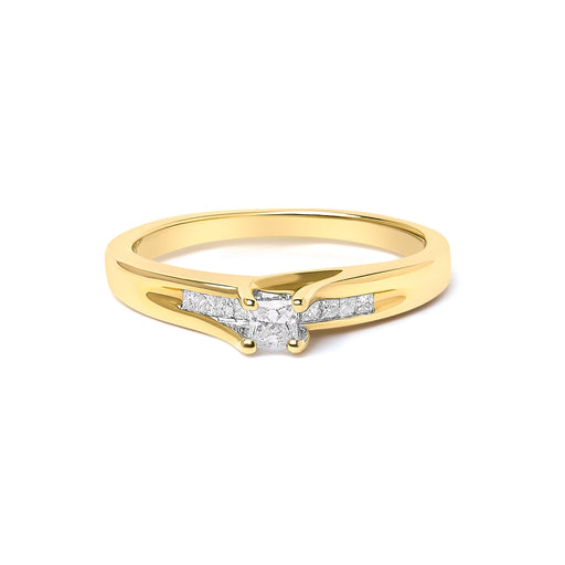 Bids.com 14K Yellow Gold 1/4 Cttw Princess Cut Diamond Engagement Ring Rings