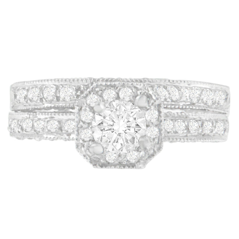 Bids.com 14K White Gold 1 ct. TDW Round Cut Diamond Ring (G-H, I1-I2) Rings