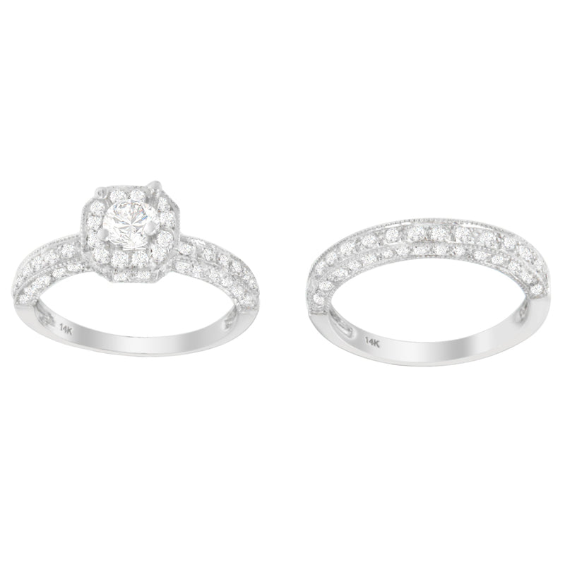 Bids.com 14K White Gold 1 ct. TDW Round Cut Diamond Ring (G-H, I1-I2) Rings