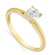 Bids.com GIA Certified 14K Yellow Gold 1/2 Cttw Diamond Solitaire Engagement Ring (H Color, SI1 Clarity) - Size 6 Rings