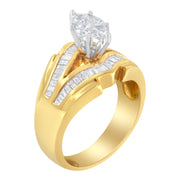 Bids.com 14KT Two-Toned Gold Diamond Cocktail Ring (1 cttw, H-I Color, SI1-SI2 Clarity) Rings