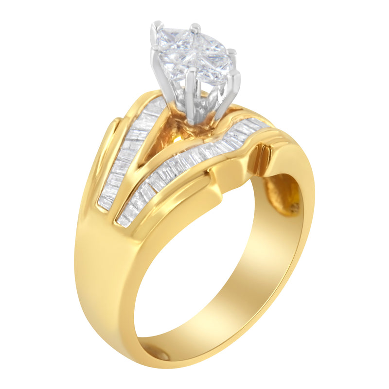 Bids.com 14KT Two-Toned Gold Diamond Cocktail Ring (1 cttw, H-I Color, SI1-SI2 Clarity) Rings