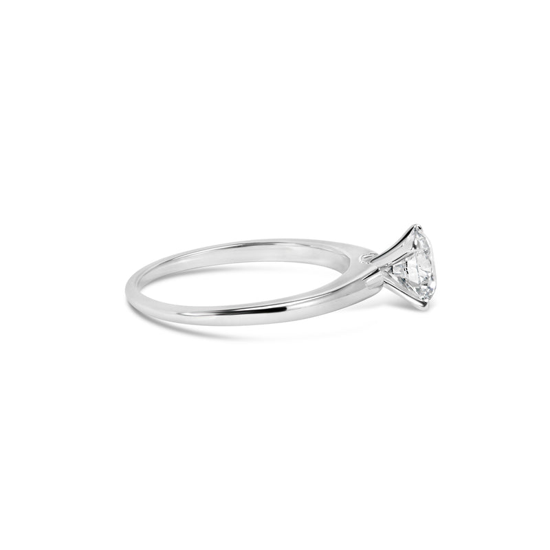 Bids.com 14K White Gold 1.0 Cttw Round Lab Grown Diamond 4 Prong Solitaire Engagement Ring (F-G Color, VS2-SI1 Clarity) - Ring Size 7 Rings