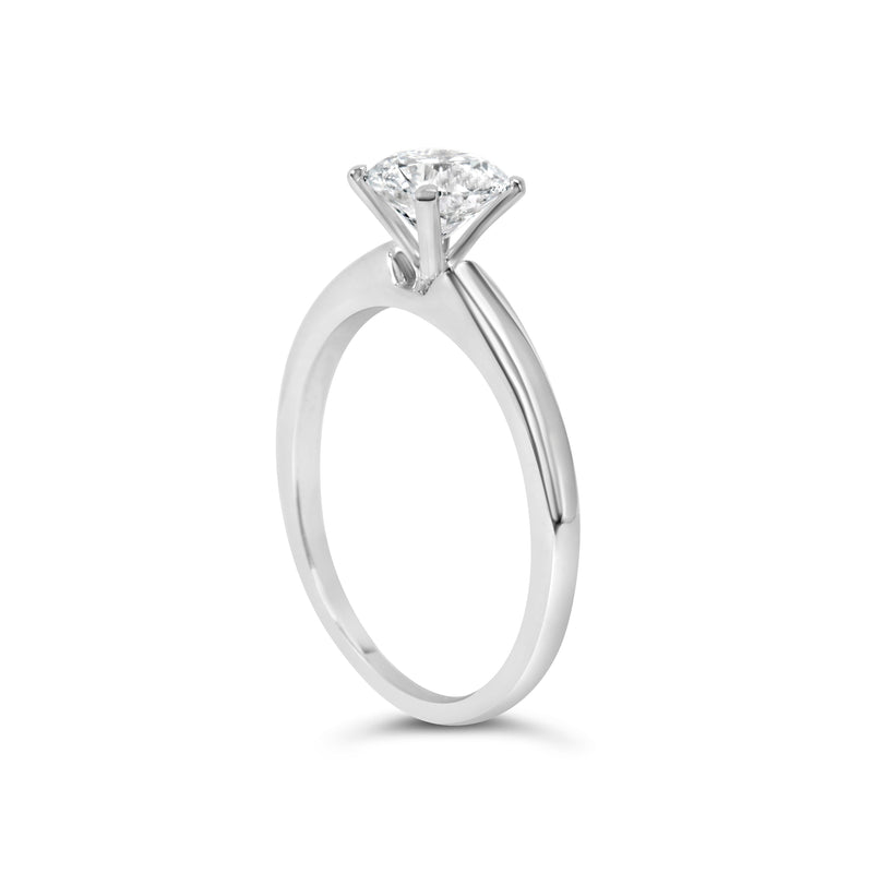 Bids.com 14K White Gold 1.0 Cttw Round Lab Grown Diamond 4 Prong Solitaire Engagement Ring (F-G Color, VS2-SI1 Clarity) - Ring Size 7 Rings