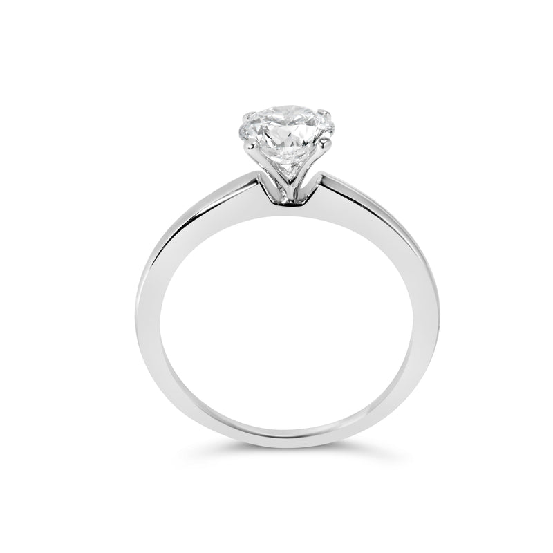 Bids.com 14K White Gold 1.0 Cttw Round Lab Grown Diamond 4 Prong Solitaire Engagement Ring (F-G Color, VS2-SI1 Clarity) - Ring Size 7 Rings