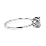 Bids.com 14K White Gold 1/2 Cttw Oval Lab Grown Diamond 4 Prong Solitaire Engagement Ring (F-G Color, VS2-SI1 Clarity) - Size 7 Rings