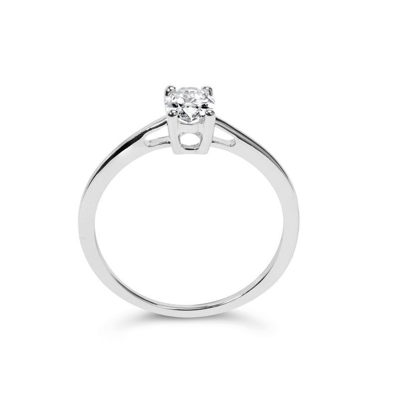 Bids.com 14K White Gold 1/2 Cttw Oval Lab Grown Diamond 4 Prong Solitaire Engagement Ring (F-G Color, VS2-SI1 Clarity) - Size 7 Rings