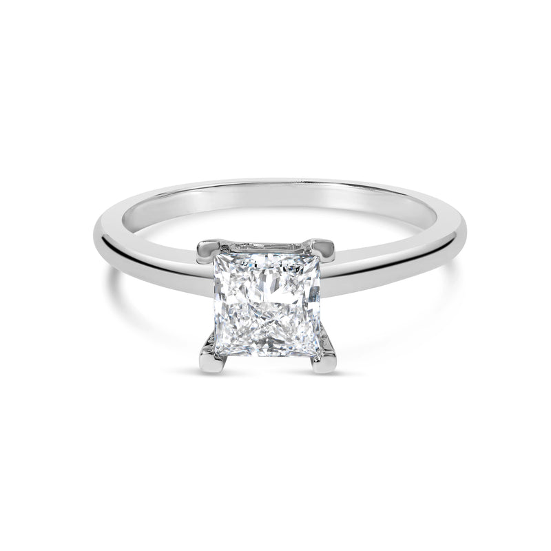 Bids.com 14K White Gold 1.0 Cttw Princess Lab-Grown Diamond Solitaire Engagement  Ring (F-G Color, VS1-VS2 Clarity) - Ring Size 7 Rings