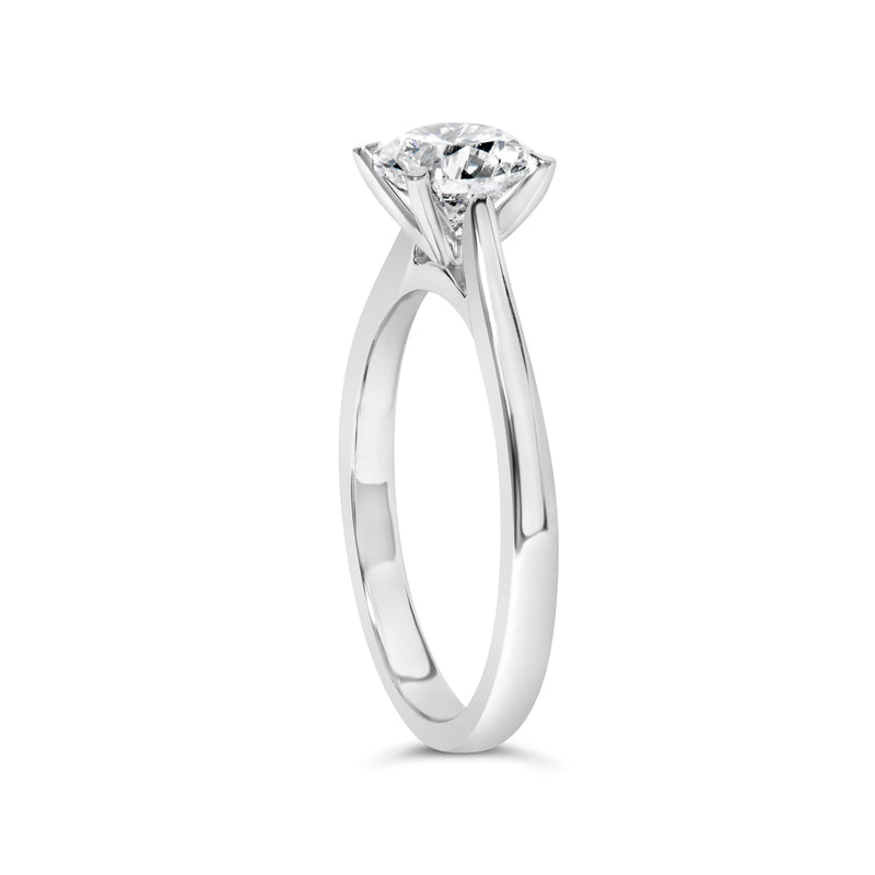 Bids.com 14K White Gold 1.0 Cttw Round Lab Grown Diamond Eagle Claw 4-Prong Set Solitaire Engagement Ring (F-G Color, VS2-SI1 Clarity) - Ring Size 7 Rings
