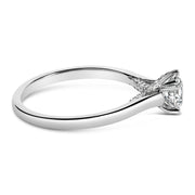 Bids.com 14K White Gold 7/8 Cttw Lab Grown Diamond Solitaire Cathedral Style Engagement Ring (F-G Color, VS1-VS2 Clarity) - Size 5 Rings