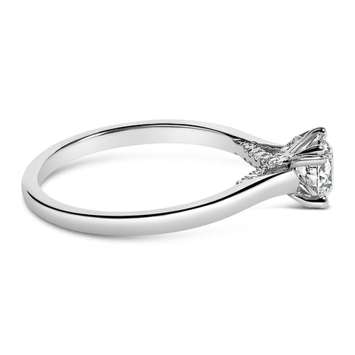 Bids.com 14K White Gold 7/8 Cttw Lab Grown Diamond Solitaire Cathedral Style Engagement Ring (F-G Color, VS1-VS2 Clarity) - Size 5 Rings