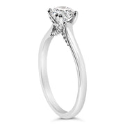 Bids.com 14K White Gold 7/8 Cttw Lab Grown Diamond Solitaire Cathedral Style Engagement Ring (F-G Color, VS1-VS2 Clarity) - Size 5 Rings