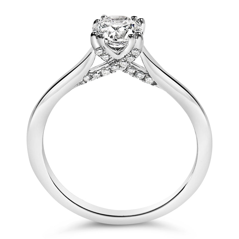 Bids.com 14K White Gold 7/8 Cttw Lab Grown Diamond Solitaire Cathedral Style Engagement Ring (F-G Color, VS1-VS2 Clarity) - Size 5 Rings