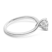 Bids.com 14K White Gold 4/5 Cttw Round Lab Grown Diamond Bypass Solitaire Engagement Ring (F-G Color, VS1-VS2 Clarity) - Ring Size 5 Rings