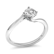 Bids.com 14K White Gold 4/5 Cttw Round Lab Grown Diamond Bypass Solitaire Engagement Ring (F-G Color, VS1-VS2 Clarity) - Ring Size 5 Rings