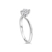 Bids.com 14K White Gold 4/5 Cttw Round Lab Grown Diamond Bypass Solitaire Engagement Ring (F-G Color, VS1-VS2 Clarity) - Ring Size 5 Rings