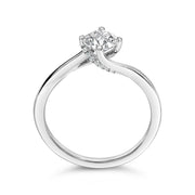 Bids.com 14K White Gold 4/5 Cttw Round Lab Grown Diamond Bypass Solitaire Engagement Ring (F-G Color, VS1-VS2 Clarity) - Ring Size 5 Rings
