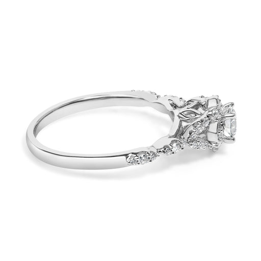 Bids.com 14K White Gold 1/2 Cttw Lab Grown Diamond Vintage Style Engagement Ring (F-G Color, VS1-VS2 Clarity) - Size 7 Rings