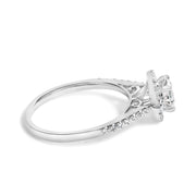 Bids.com 14K White Gold 1.00 Cttw Lab-Grown Diamond Oval Shaped Halo Engagement Ring (F-G Color, VS1-VS2 Clarity) - Ring Size 7 Rings