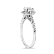 Bids.com 14K White Gold 1.00 Cttw Lab-Grown Diamond Oval Shaped Halo Engagement Ring (F-G Color, VS1-VS2 Clarity) - Ring Size 7 Rings