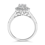 Bids.com 14K White Gold 1.00 Cttw Lab-Grown Diamond Oval Shaped Halo Engagement Ring (F-G Color, VS1-VS2 Clarity) - Ring Size 7 Rings