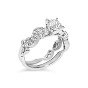 Bids.com 14K White Gold Lab Grown Diamond 1.0 Cttw Vintage Style Engagement Ring and Band Set - Ring Size 5 Rings