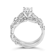 Bids.com 14K White Gold Lab Grown Diamond 1.0 Cttw Vintage Style Engagement Ring and Band Set - Ring Size 5 Rings