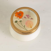 Rosy Rings Apricot Rose Large Pressed Floral Candle Pressed Floral Candles
