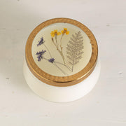 Rosy Rings Roman Lavender Large Pressed Floral Candle Pressed Floral Candles