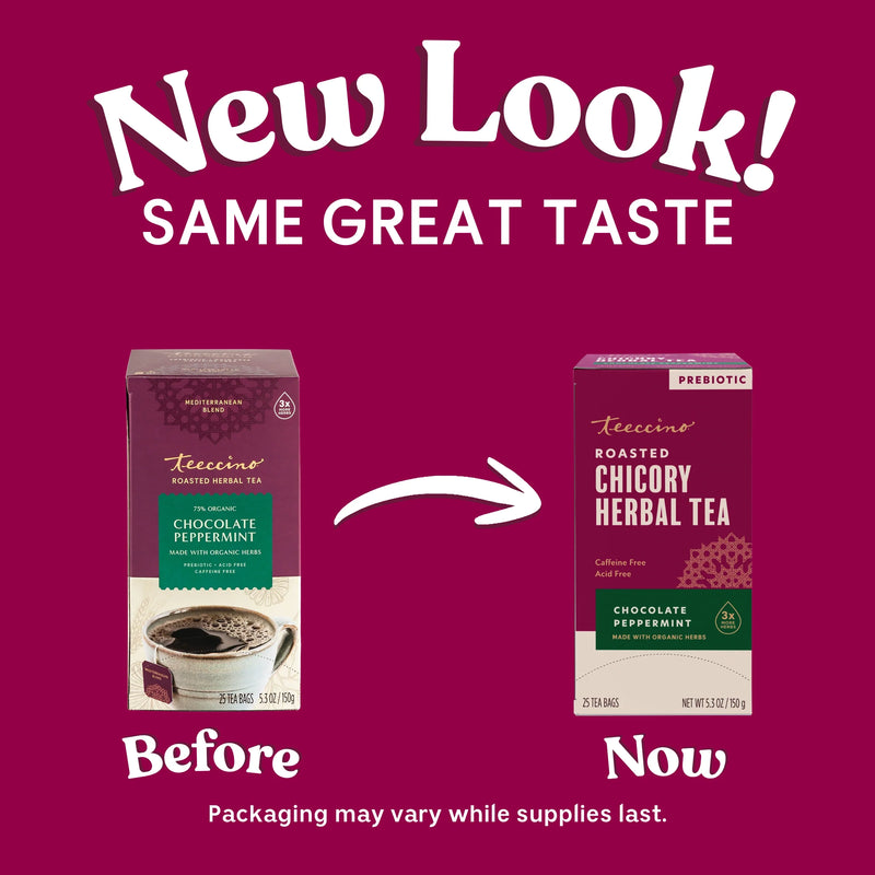 Teeccino Chocolate Peppermint Roasted Herbal Tea Herbal Tea