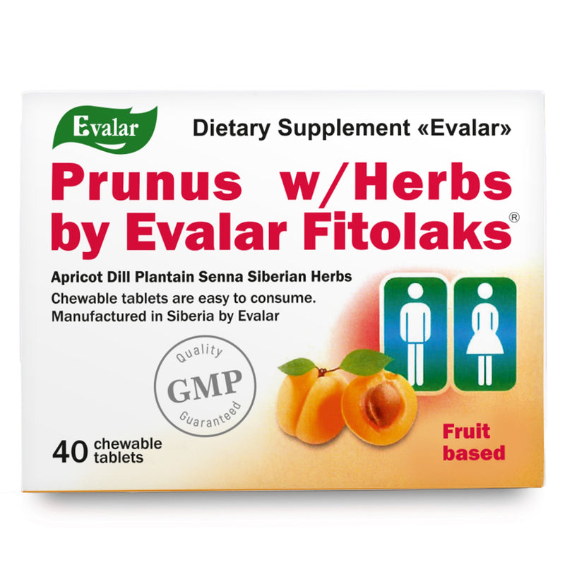SiberianGreen.com Prunus with Herbs by Evalar Fitolaks 40 Tabs Herbs