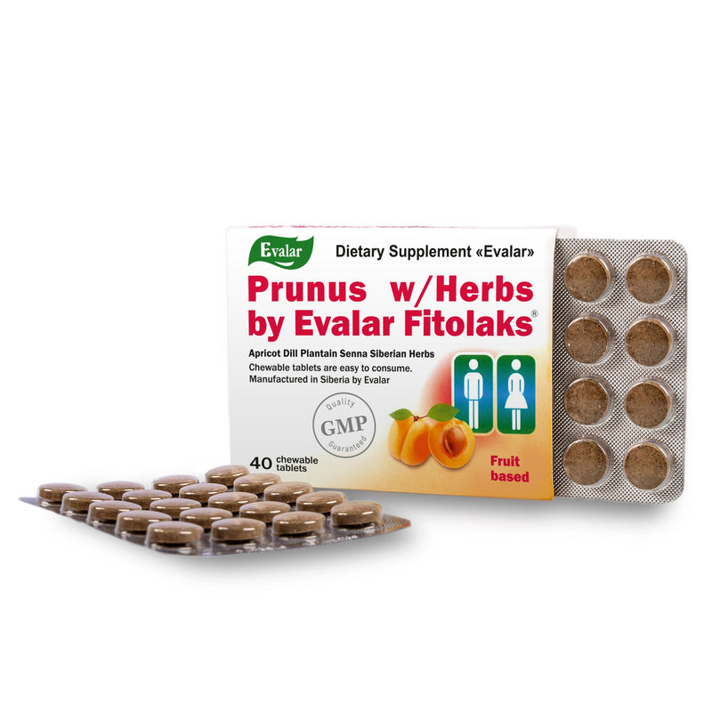 SiberianGreen.com Prunus with Herbs by Evalar Fitolaks 40 Tabs Herbs