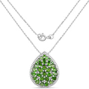 Bids.com 4.65 Carat Genuine Chrome Diopside .925 Sterling Silver Pendant Pendants