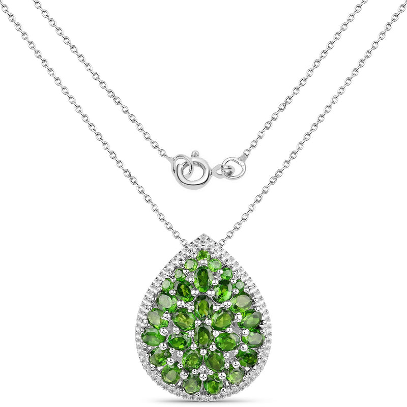 Bids.com 4.65 Carat Genuine Chrome Diopside .925 Sterling Silver Pendant Pendants