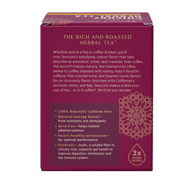 Teeccino Hazelnut Roasted Herbal Tea Herbal Tea Brown 25 tea bags,10 tea bags,50 tagless tea bags