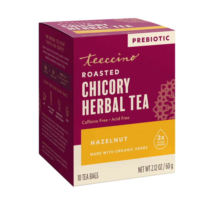Teeccino Hazelnut Roasted Herbal Tea Herbal Tea Brown 25 tea bags,10 tea bags,50 tagless tea bags