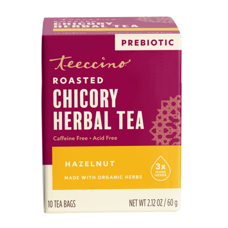 Teeccino Hazelnut Roasted Herbal Tea Herbal Tea Brown 25 tea bags,10 tea bags,50 tagless tea bags