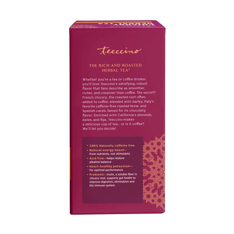 Teeccino Hazelnut Roasted Herbal Tea Herbal Tea Brown 25 tea bags,10 tea bags,50 tagless tea bags