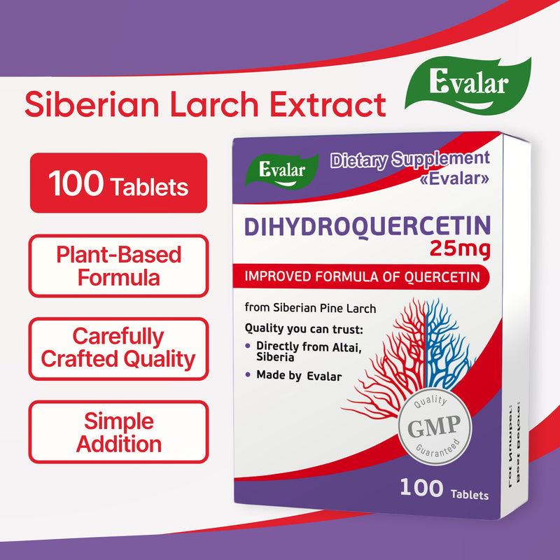 SiberianGreen.com Siberian Pine Larch by Evalar Dihydro Quercetin 100 Tabs Herbs