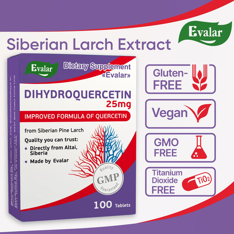 SiberianGreen.com Siberian Pine Larch by Evalar Dihydro Quercetin 100 Tabs Herbs