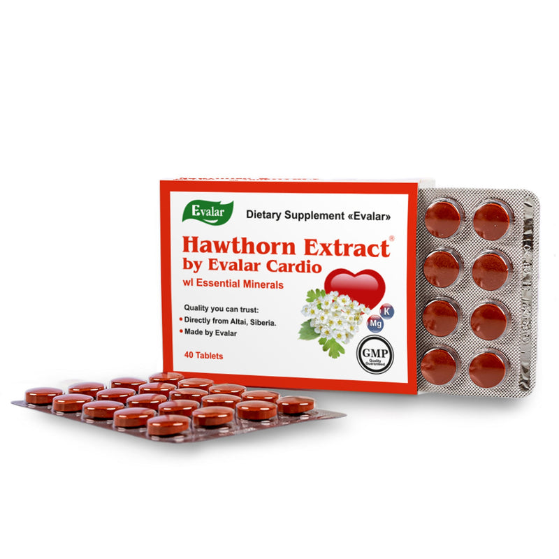 SiberianGreen.com Hawthorn Extract with Essential Minerals by Evalar 40 Tabs Herbs