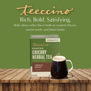 Teeccino French Roast Roasted Herbal Tea Herbal Tea Olive Drab 25 tea bags,10 tea bags,50 tagless tea bags
