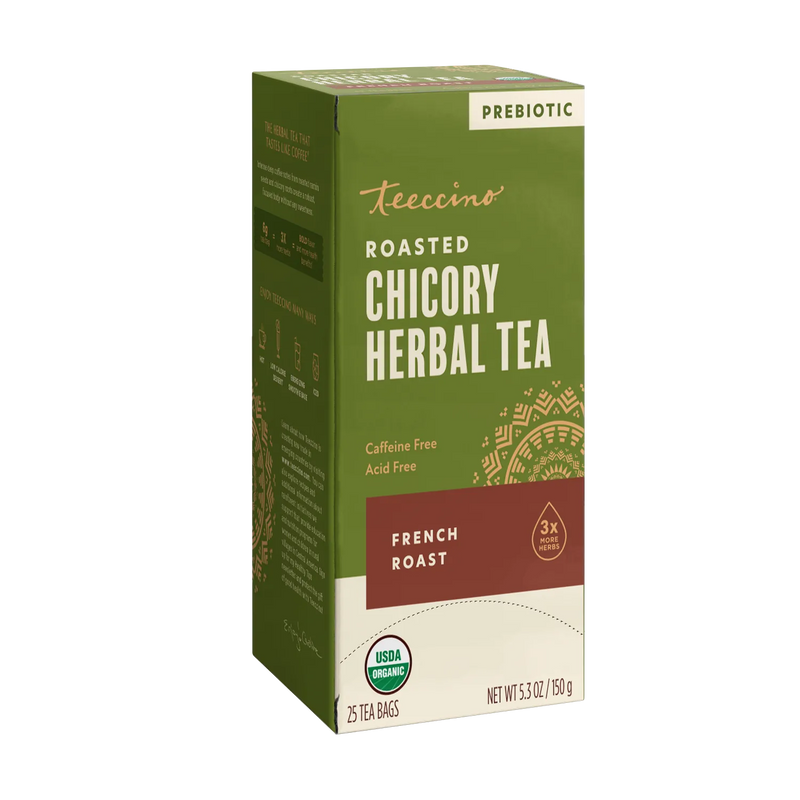 Teeccino French Roast Roasted Herbal Tea Herbal Tea Olive Drab 25 tea bags,10 tea bags,50 tagless tea bags