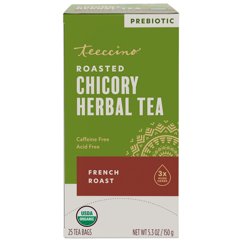 Teeccino French Roast Roasted Herbal Tea Herbal Tea Olive Drab 25 tea bags,10 tea bags,50 tagless tea bags