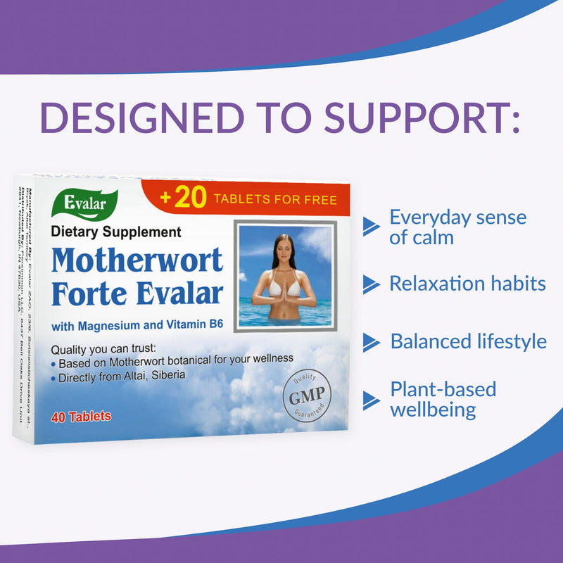 SiberianGreen.com Motherwort Forte Herb with Vitamins by Evalar 40 Tabs Herbs