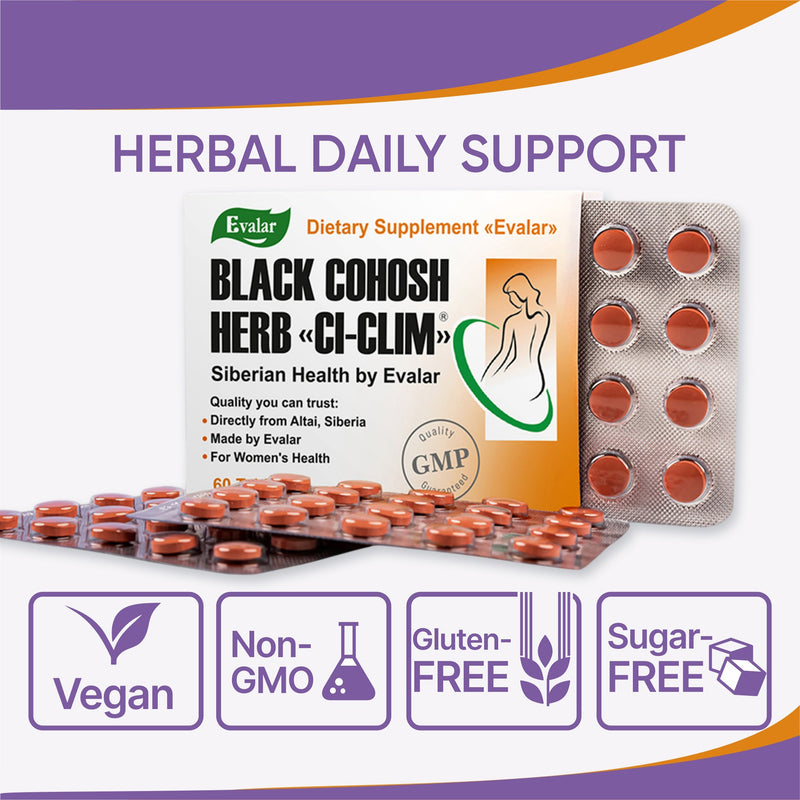 SiberianGreen.com Black Cohosh Herbal Extract by Evalar Ci-Klim 60 Tabs Herbs